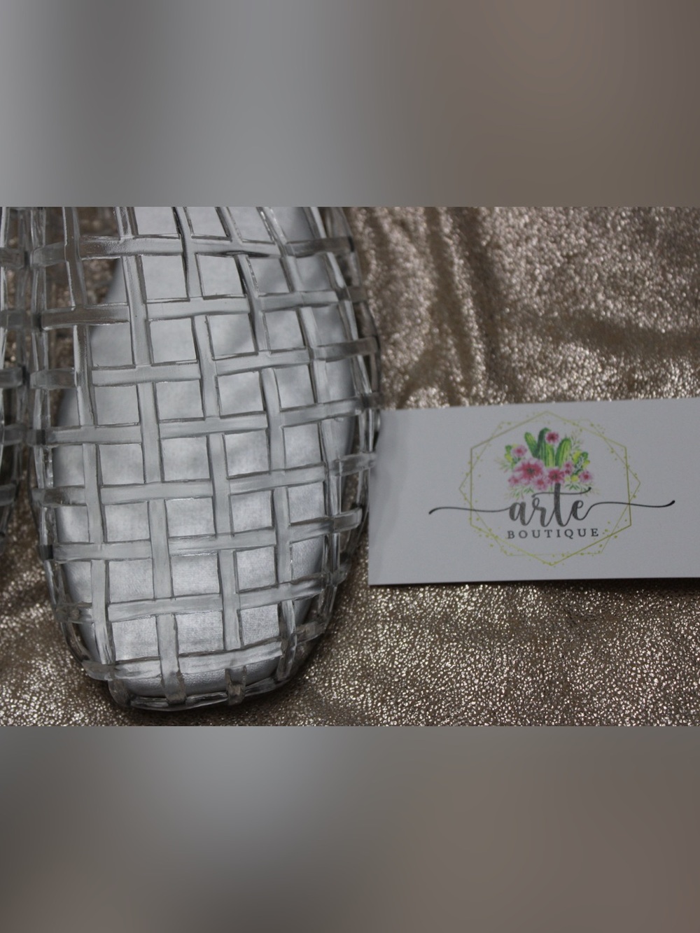 Transparent Woven Jelly mule Flats - Picture 4 of 4